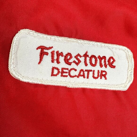 Vintage 60s Lion Uniform Mens Firestone Red Jacket Medium Nylon - Picture 8 of 16